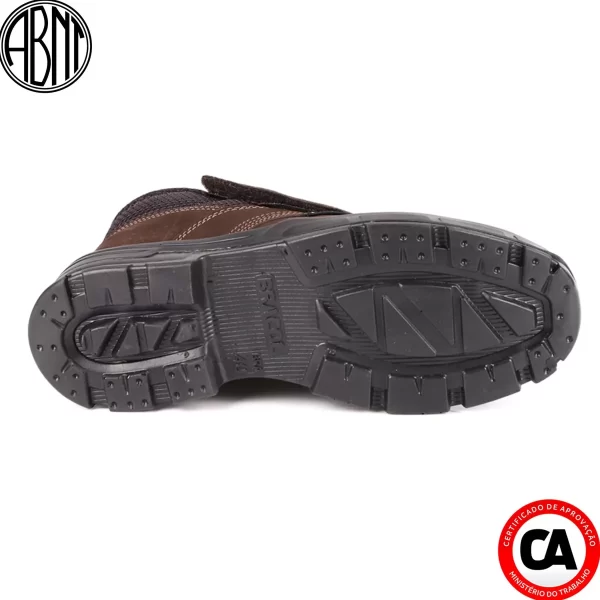 Bota Botina Bracol Fecho De Velcro Masculina Bvn Bico Pvc