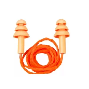 Kit 100 Protetor Auditivo Silicone com Cordão - Protetor Auricular Plastcor